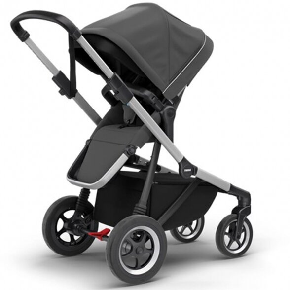 "Thule Sleek" - daugiafunkcinis vaikiško vežimėlio komplektas 2in1 su galimybe 3in1 | Shadow Grey 5