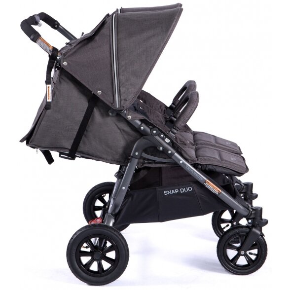 "Valco Baby Snap Duo SPORT" lengvas dvivietis vežimėlis | Tailormade Charcoal 1